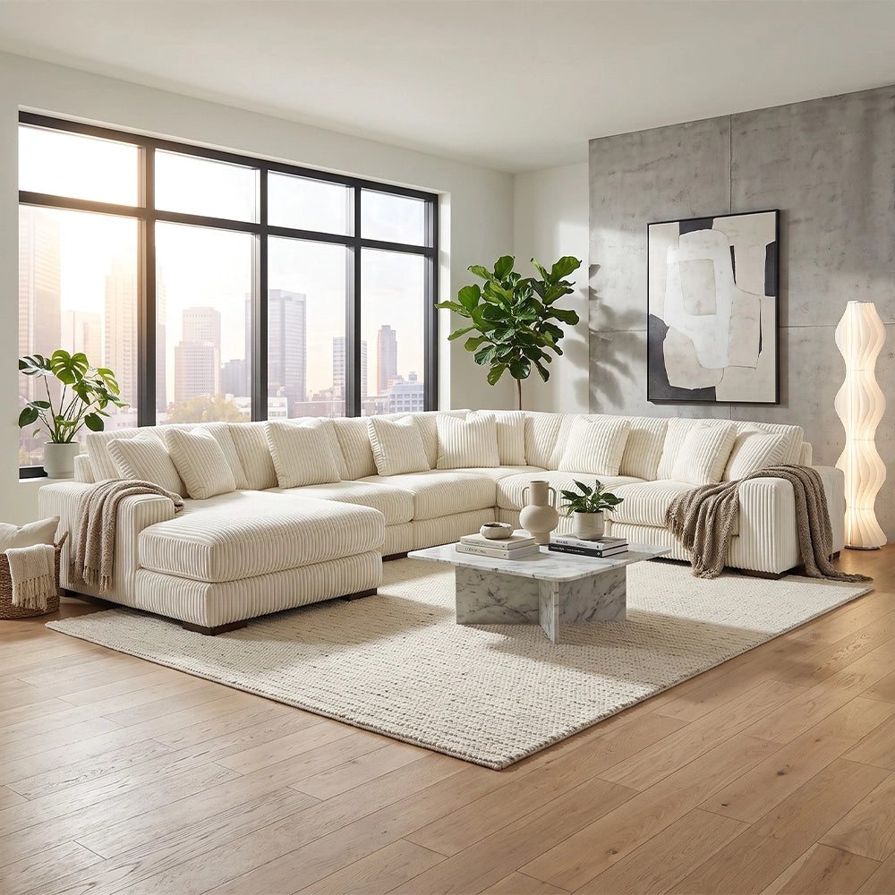 Linx Modern 6 Piece Modular Sectional with Chaise