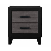 Lisbon Black/Gray Modern 2 Drawer Nightstand