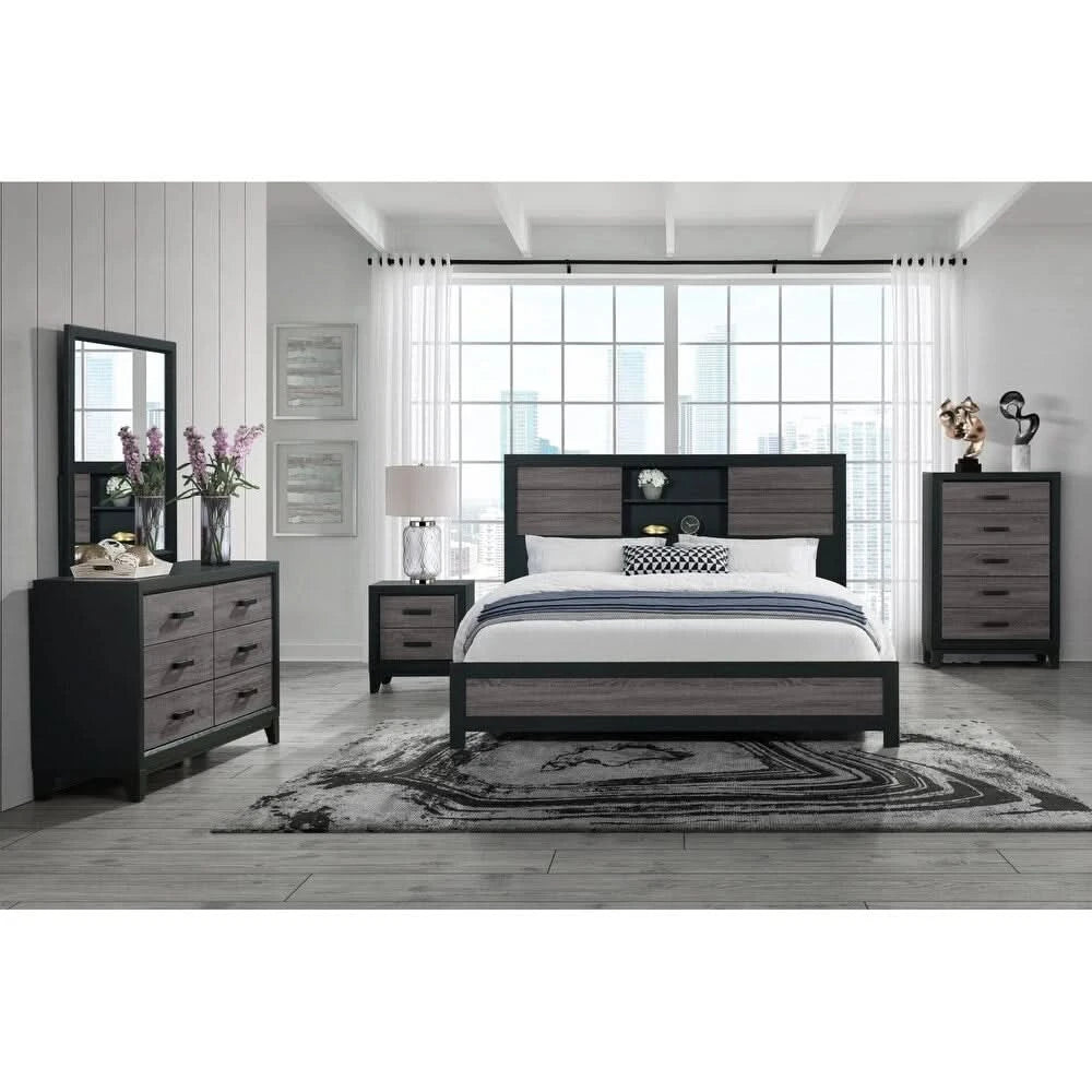 Lisbon Black/Gray Bedroom Mirror