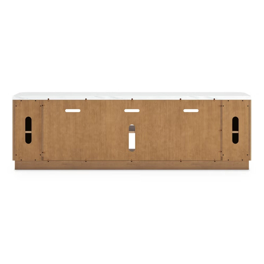 Lori 80-Inch Contemporary TV Stand with Faux Marble Top and Fireplace Option