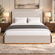 Malibu Walnut Bouclé Upholstered Bed