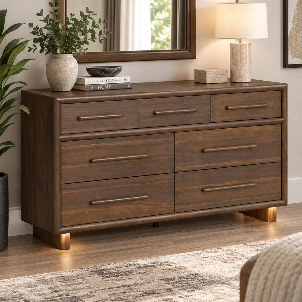 Malibu Walnut 7-Drawer Dresser