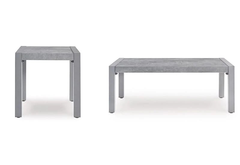 Marlin Outdoor All Weather 3 PC Cocktail Set Includes Cocktail Table and 2 End Tables