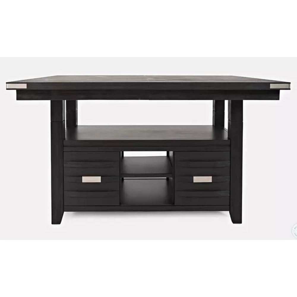 Martini Dark Charcoal Adjustable Counter Height Extension Dining Table with Storage