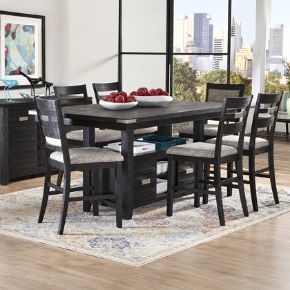 Martini Dark Charcoal 7-Piece Counter Height Dining Set