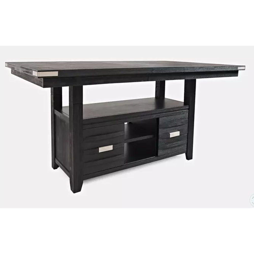 Martini Dark Charcoal Adjustable Counter Height Extension Dining Table with Storage