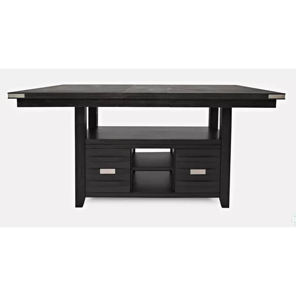 Martini Dark Charcoal Adjustable Counter Height Extension Dining Table with Storage