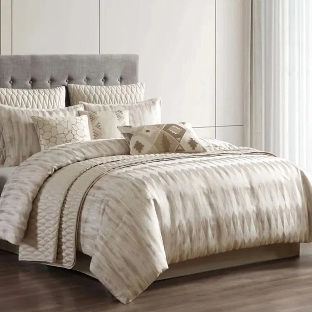 Mavis Queen or King 10PC Comforter Set with Coverlet & Decorative Pillows