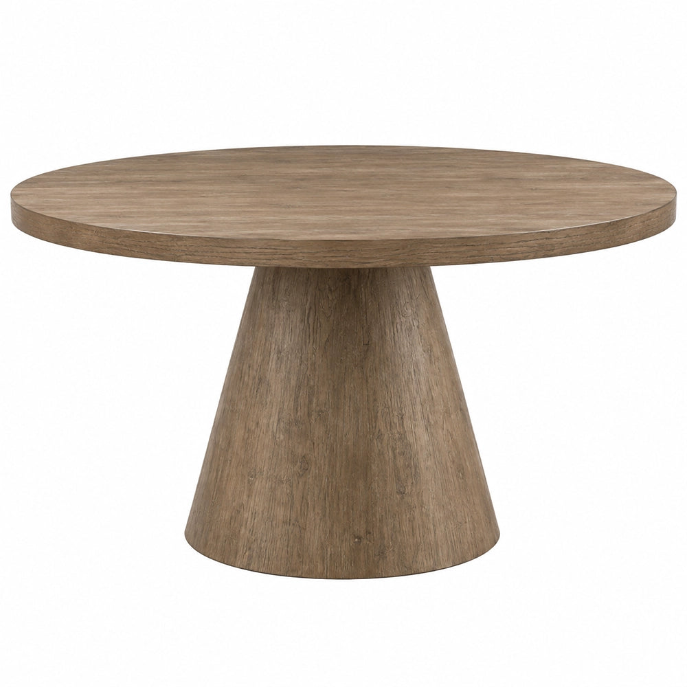 Milly Grey Modern 54-Inch Round Dining Table with Pedestal Base