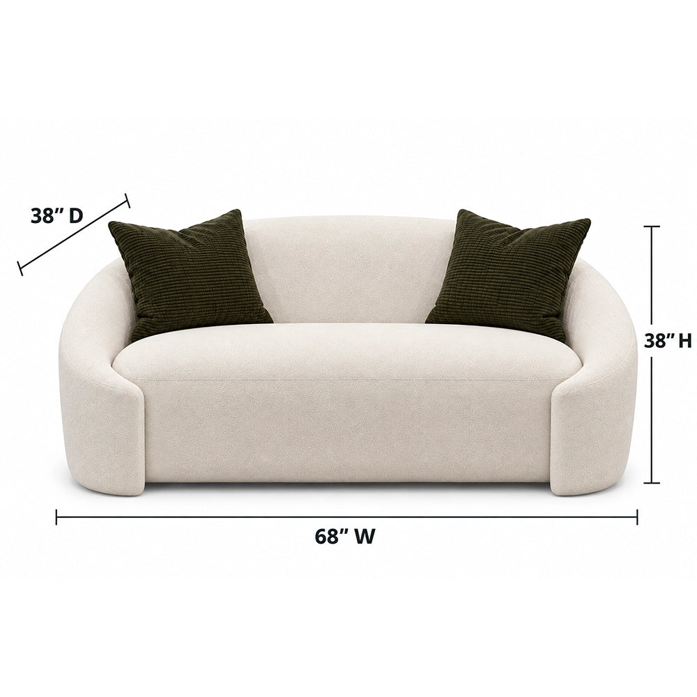 Monteviedo Ivory Bouclé Curved Sofa & Loveseat Set