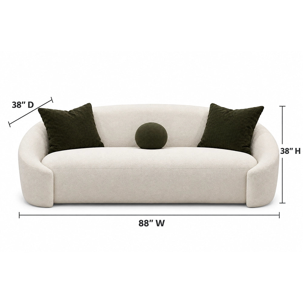 Monteviedo Ivory Bouclé Curved Sofa & Loveseat Set