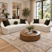 Monteviedo Ivory Bouclé Curved Sofa & Loveseat Set