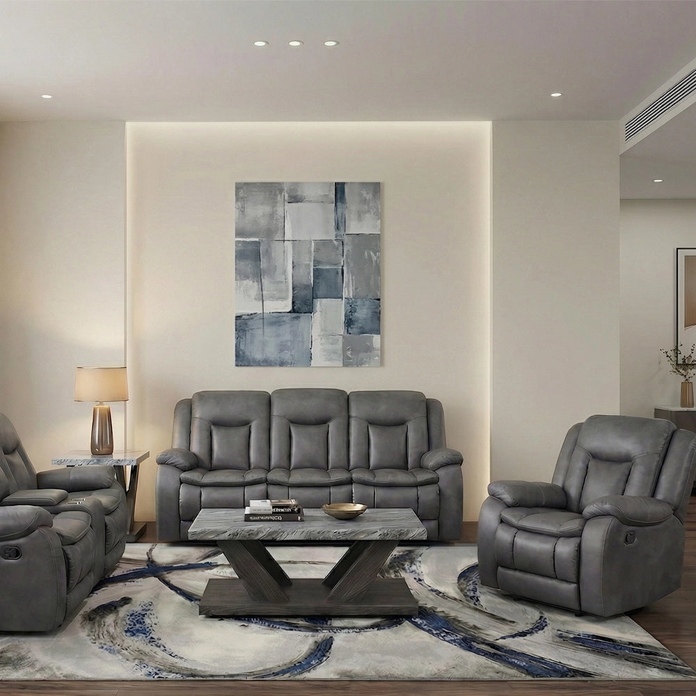 Morello Gray Reclining Glider Recliner with Plush Cushioning