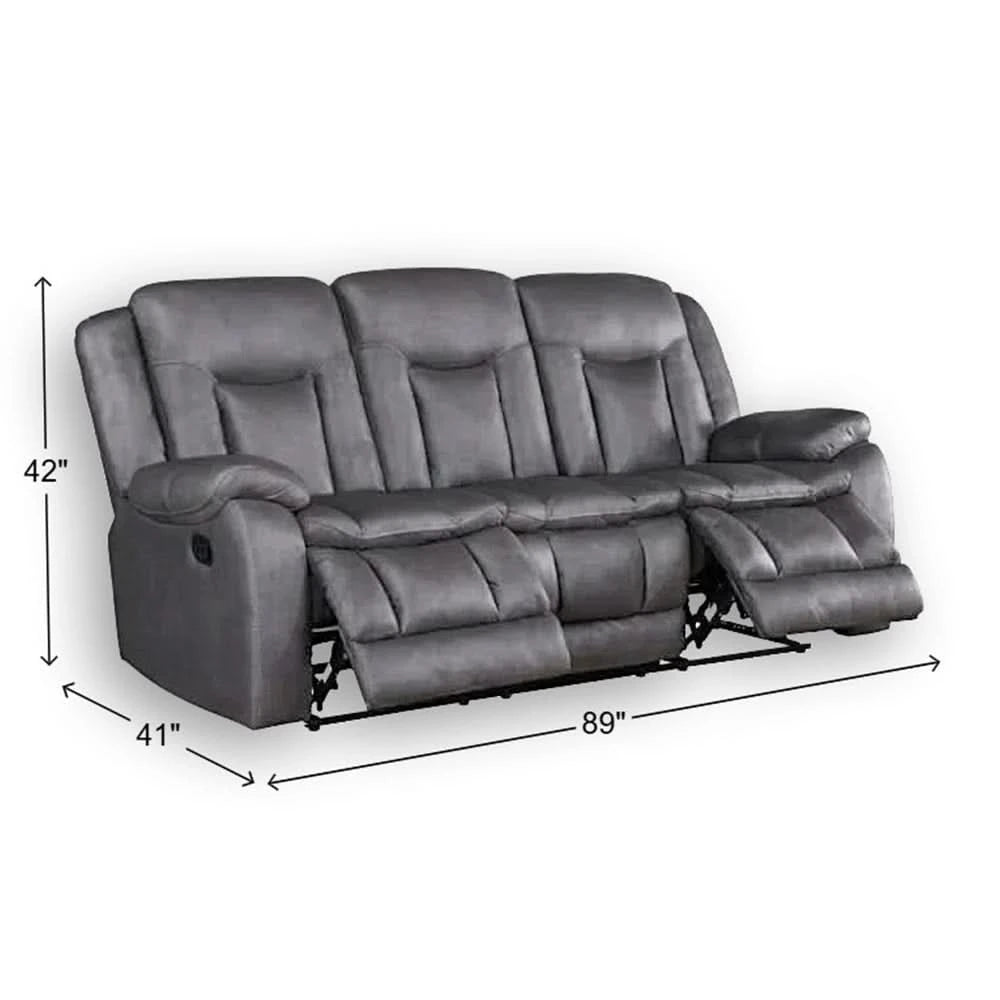 Room Package - Morello Grey Reclining Sofa and Console Loveseat Living Room Package with Coffee Table Set & Rug