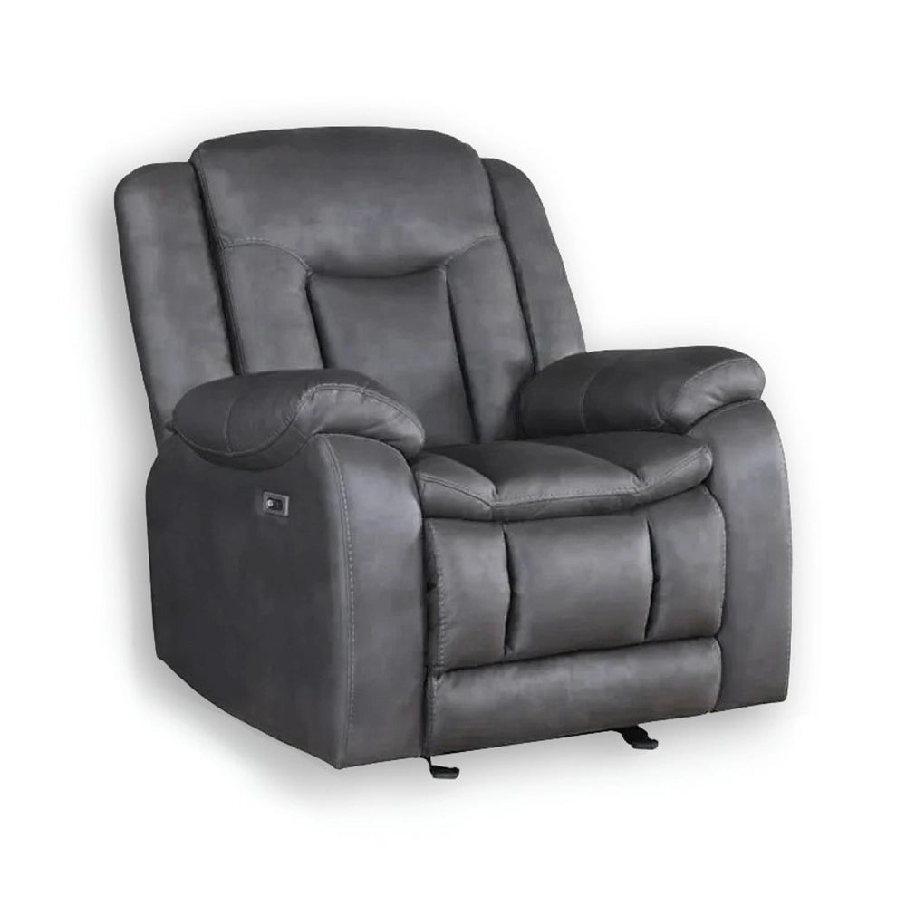 Morello Gray Reclining Glider Recliner with Plush Cushioning