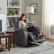 Morello Gray Reclining Glider Recliner with Plush Cushioning
