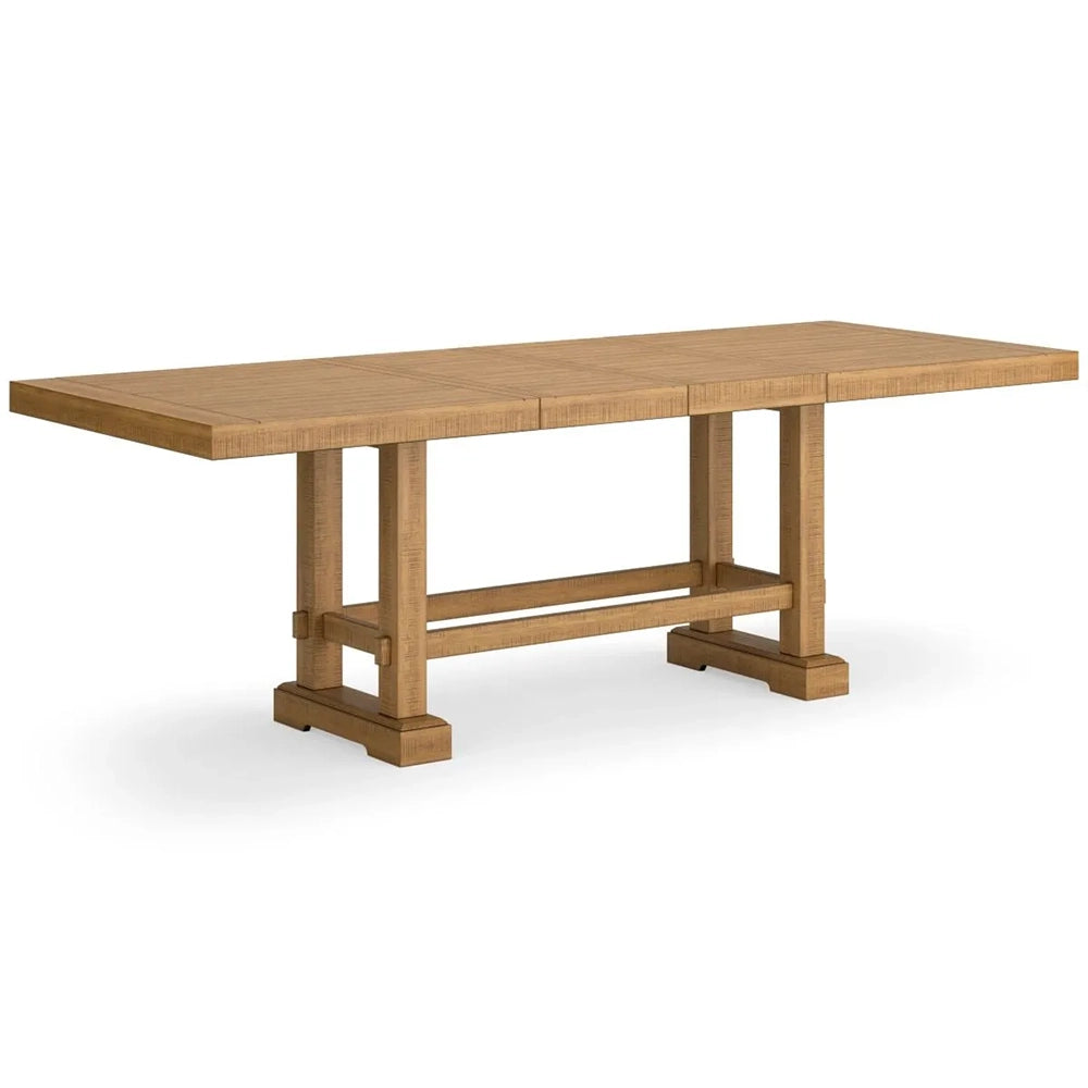 Morton Brown Rustic Farmhouse 7-Piece Counter Height Dining Set with 6 Upholstered Stools