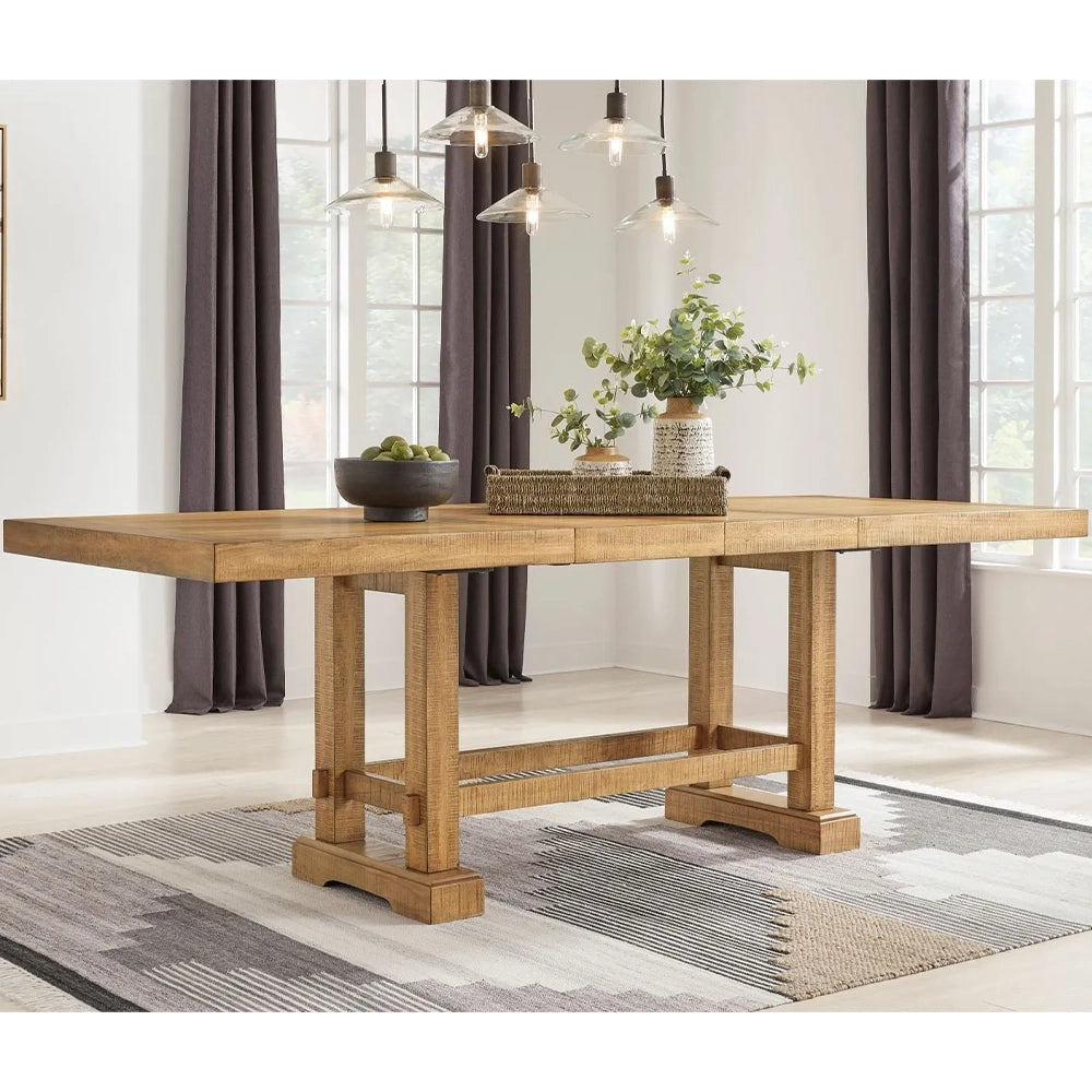 Morton Brown Rustic Farmhouse Counter Height Extension Dining Table