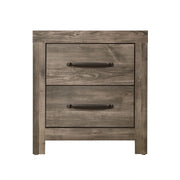 Nash Gray Solid Wood 2 Drawer Nightstand