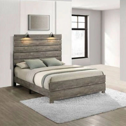 Nash Gray Solid Wood Bed