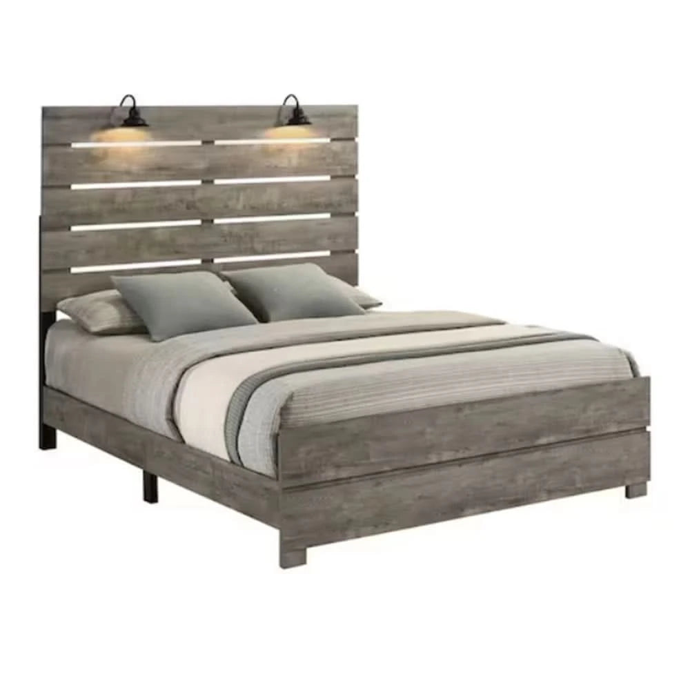 Nash Gray Solid Wood Bed