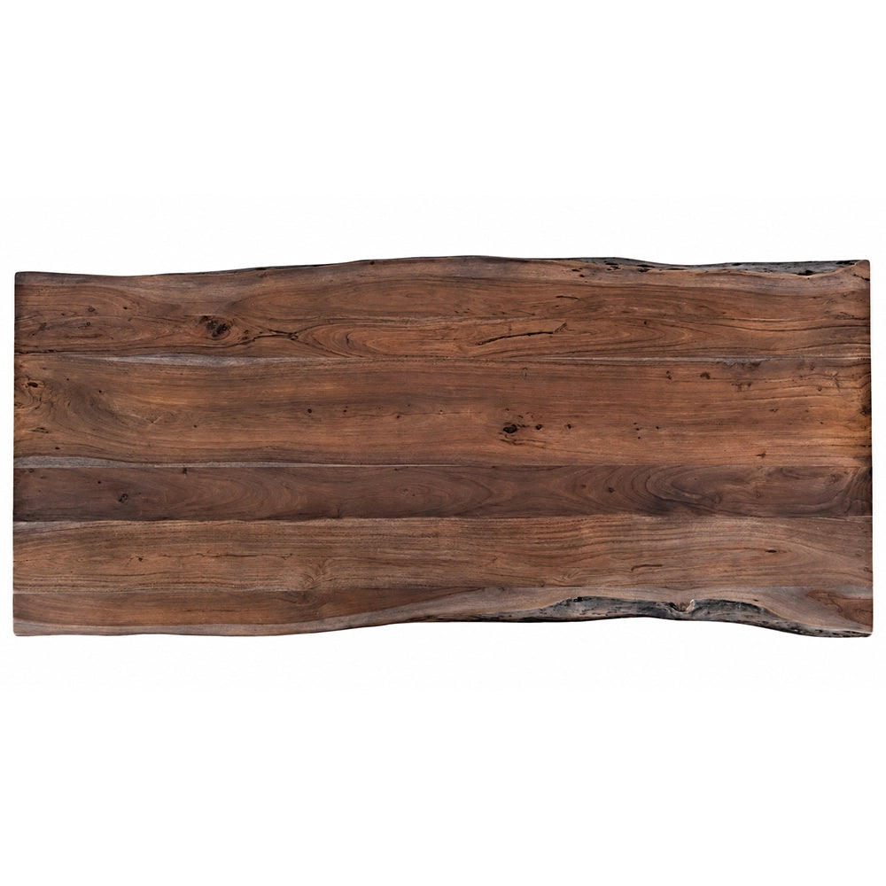 Natures Edge Slate 79-Inch Rectangular Solid Acacia Dining Table with Iron Hairpin Legs