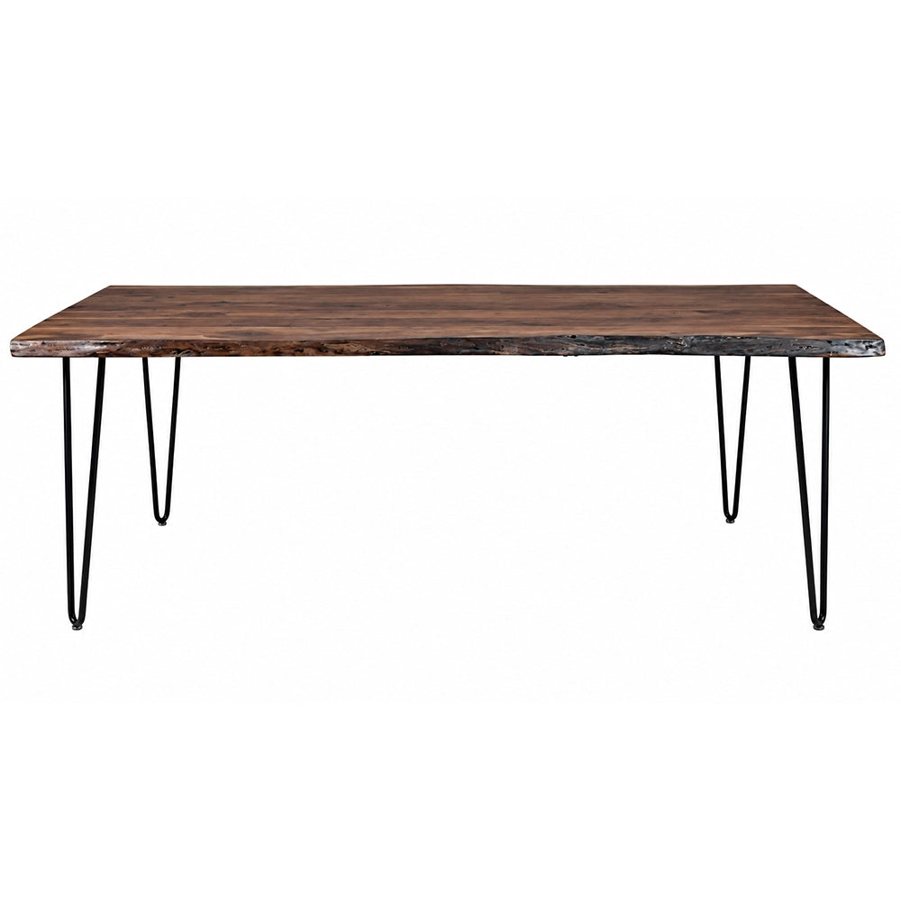 Natures Edge Brown Modern Rustic 6-Piece Dining Set with 4 Chairs and Live Edge Bench