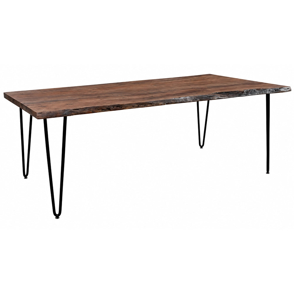 Natures Edge Slate 79-Inch Rectangular Solid Acacia Dining Table with Iron Hairpin Legs