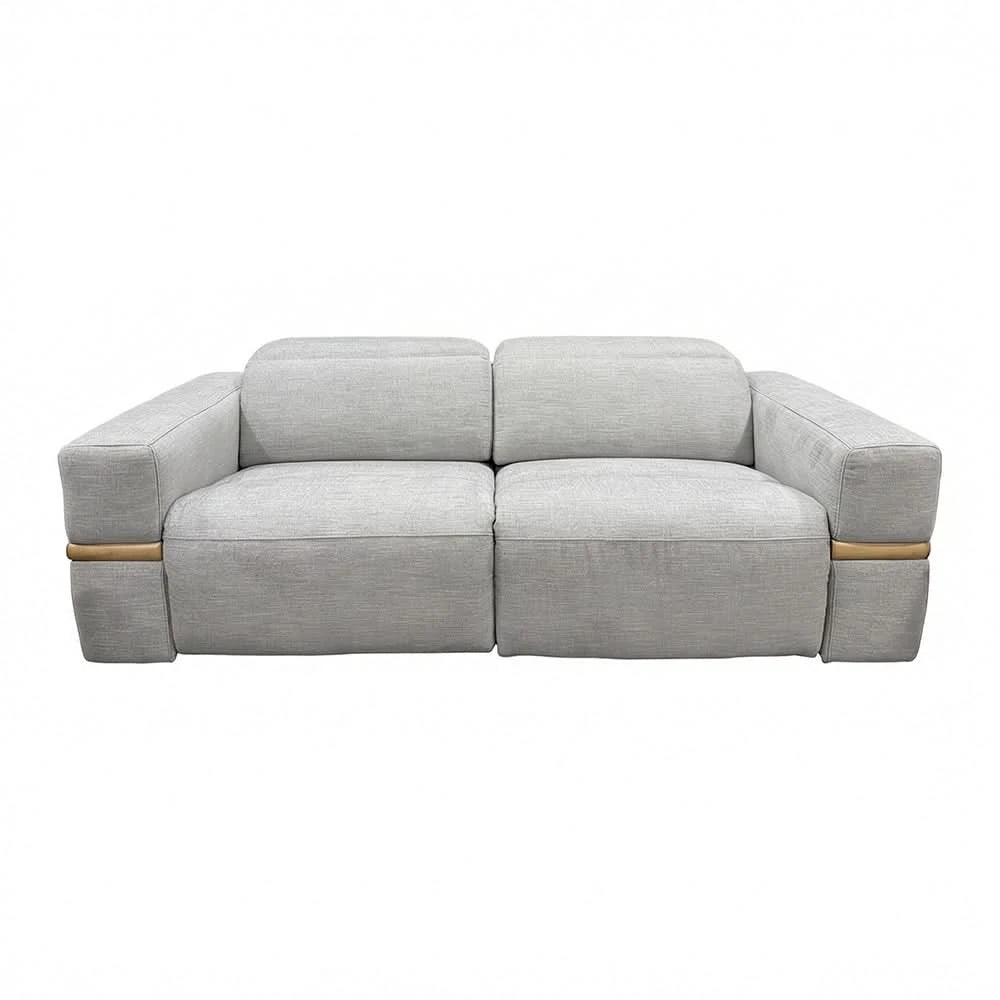 Newark Grey Contemporary Power Reclining Sofa with Track Arms
