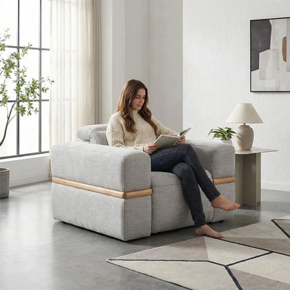 Newark Grey Contemporary Power Recliner with Track Arms