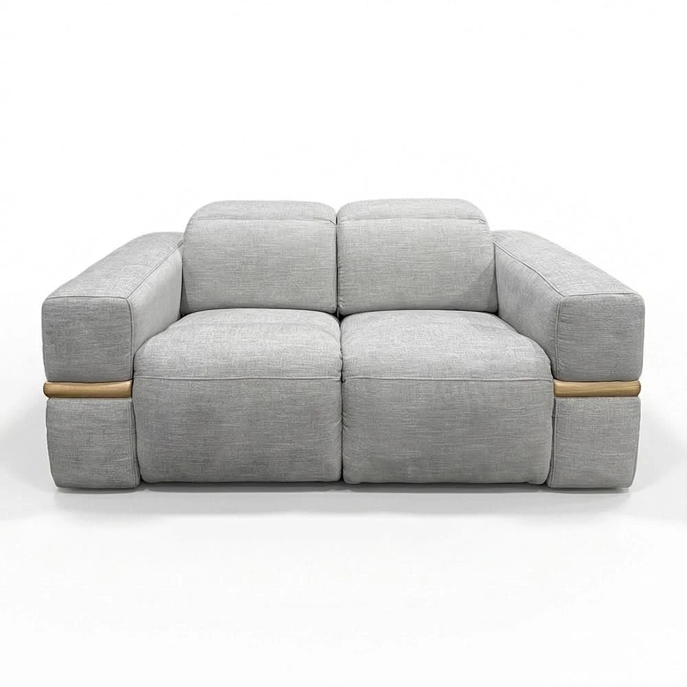 Newark Grey Contemporary Power Reclining Sofa & Loveseat with Track Arms