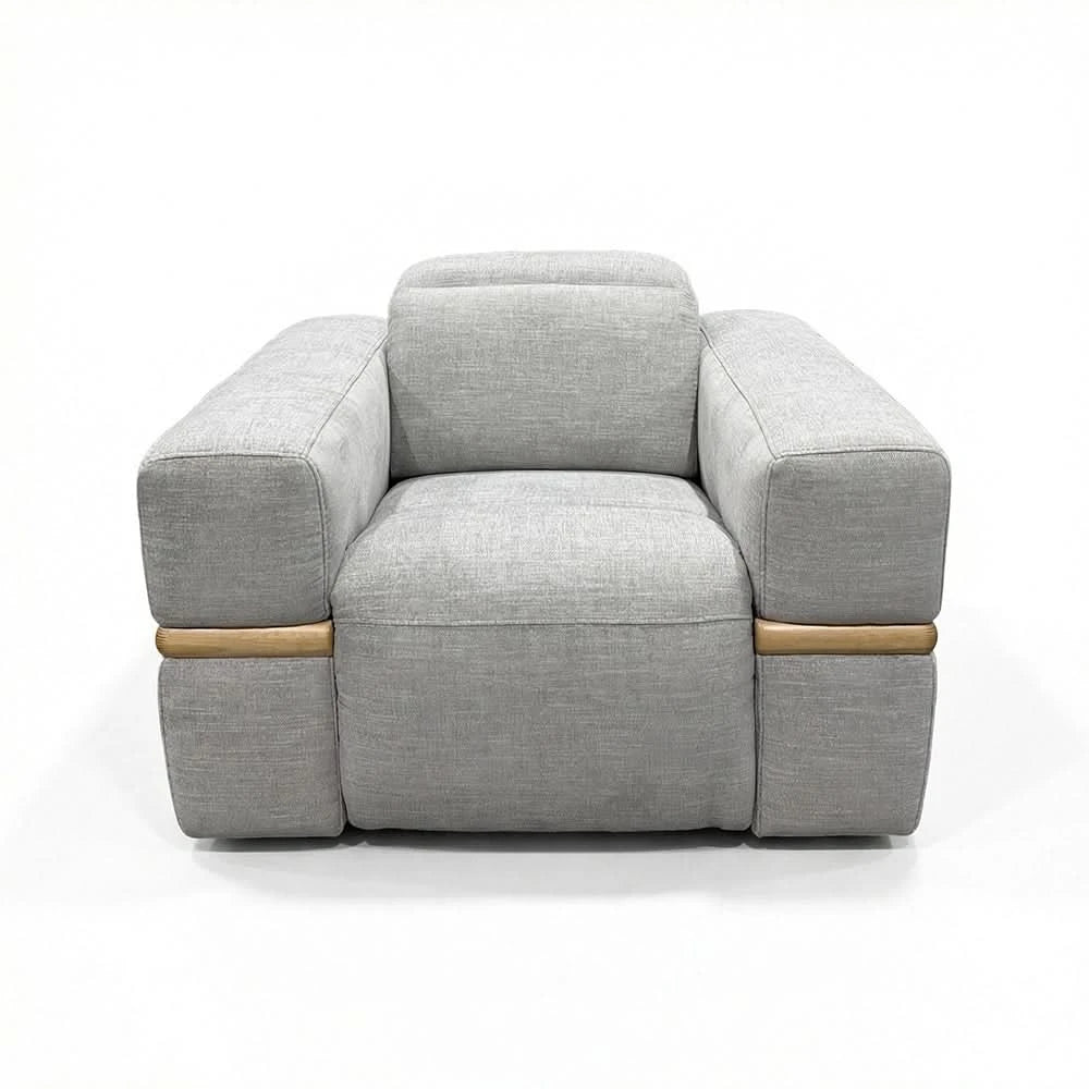 Newark Grey Contemporary Power Recliner with Track Arms