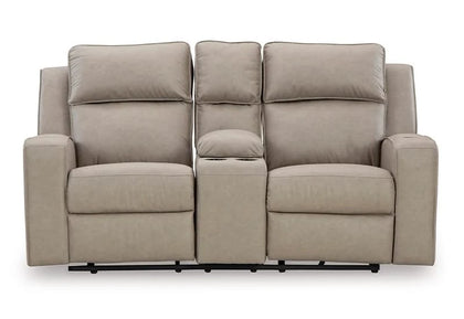 Noah Pebble Reclining Console Loveseat – Comfort & Function in One Cozy Duo