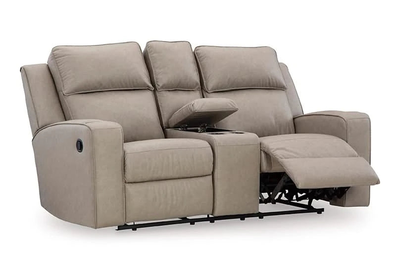 Noah Pebble Reclining Console Loveseat – Comfort & Function in One Cozy Duo