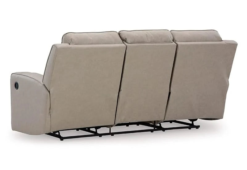 Noah Pebble Reclining Sofa w/ Drop-Down Table – Built-In Comfort & Convenience