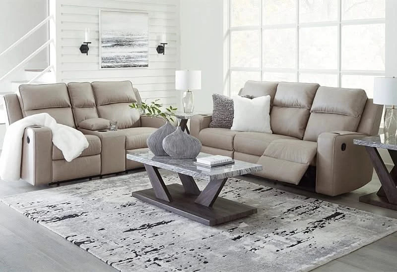 Noah Pebble Manual Reclining Sofa and Loveseat