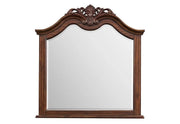 Northridge Cherry Arched Dresser Mirror with Carved Decorative Crest