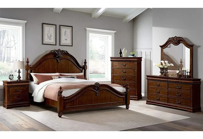 Northridge Cherry Bed with Low Post Headboard (Queen or King)