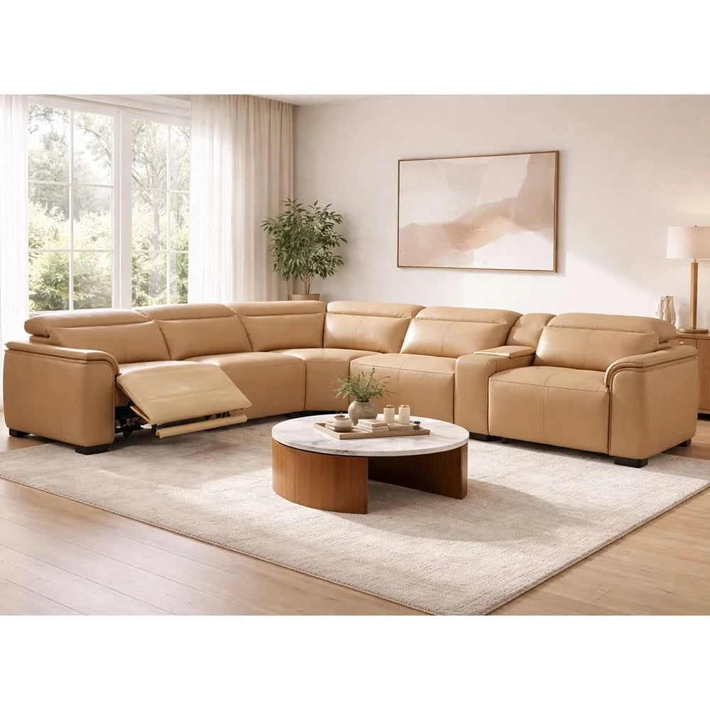 Norwalk Sand 5-Piece Power Reclining Sectional with Power Headrest and Zero Gravity