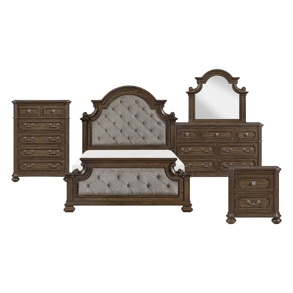 Oakland Traditional Mirror with Arched Frame and Ornate Carved Detailing