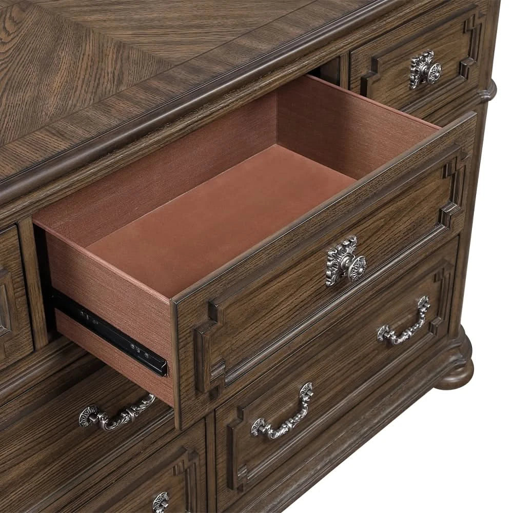 Oakland Traditional Lift Top Chest with Ornate Carvings and Storage Drawers
