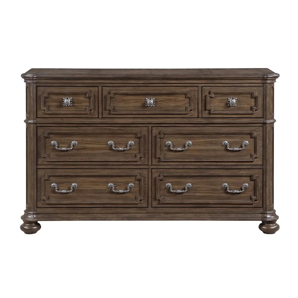 Oakland Traditional 5PC Bedroom Set with Tufted Mansion Headboard and Ornate Details