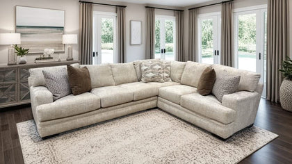 Downy Cream Contemporary 2-Piece Sectional with Reversible Chaise