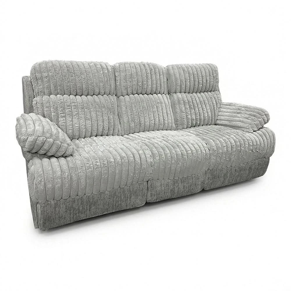 Oyster Mondo Contemporary Power Reclining Sofa & Loveseat with Plush Channel Tufting