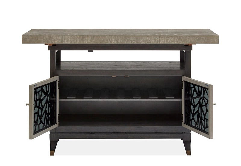 Paladium Counter Table with Butterfly Leaf & Decorative Storage