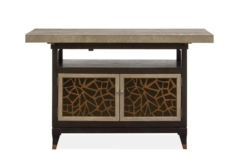 Paladium Counter Table with Butterfly Leaf & Decorative Storage ...