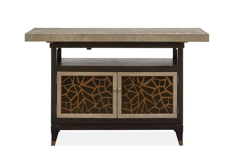 Paladium Counter Table with Butterfly Leaf & Decorative Storage