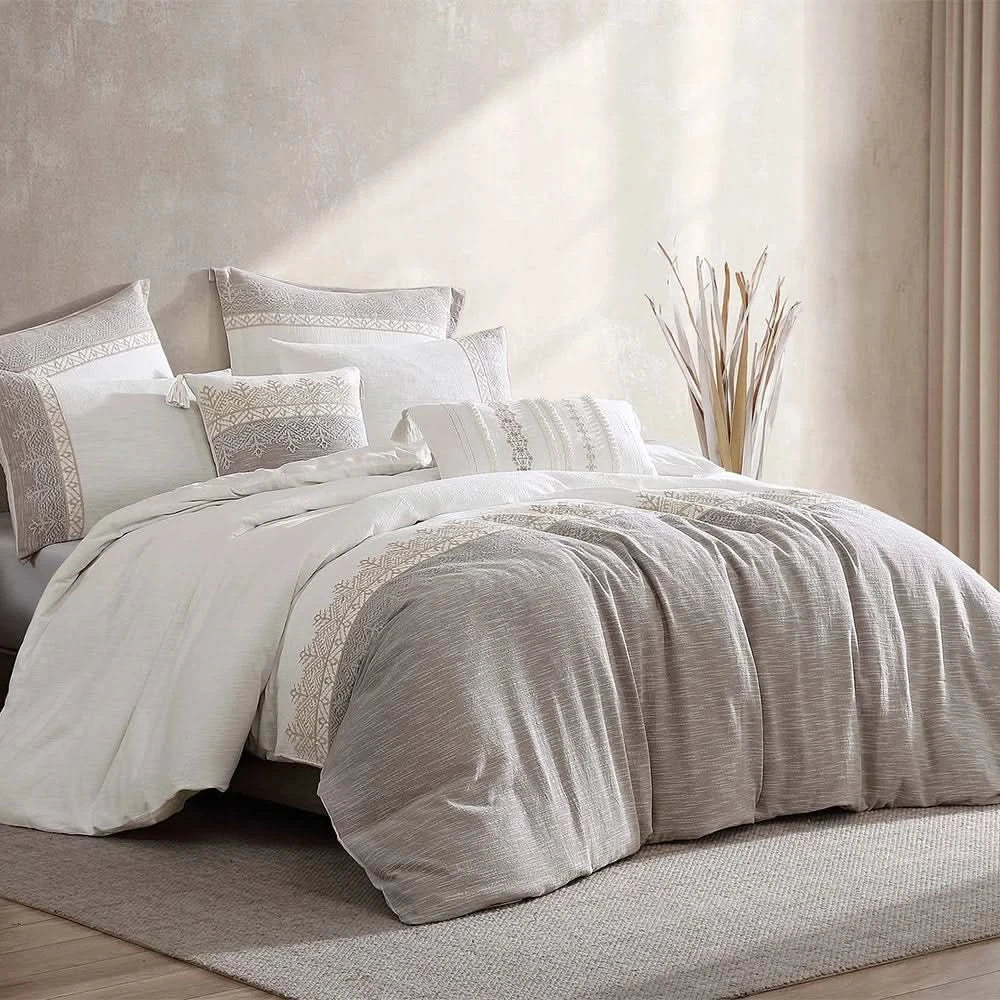 Delia White Modern 10PC Queen Bedroom Package with Mattress & Comforter Set