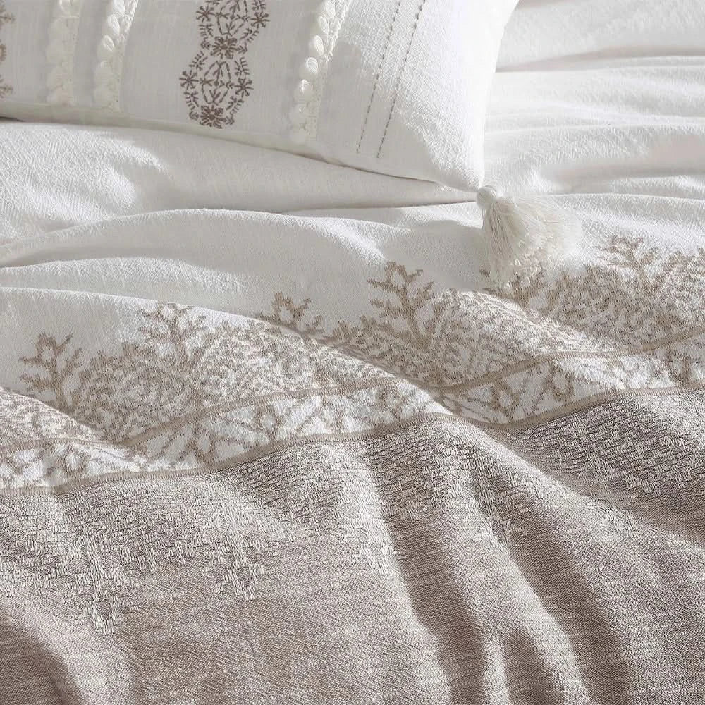 Delia White Modern 10PC Queen Bedroom Package with Mattress & Comforter Set