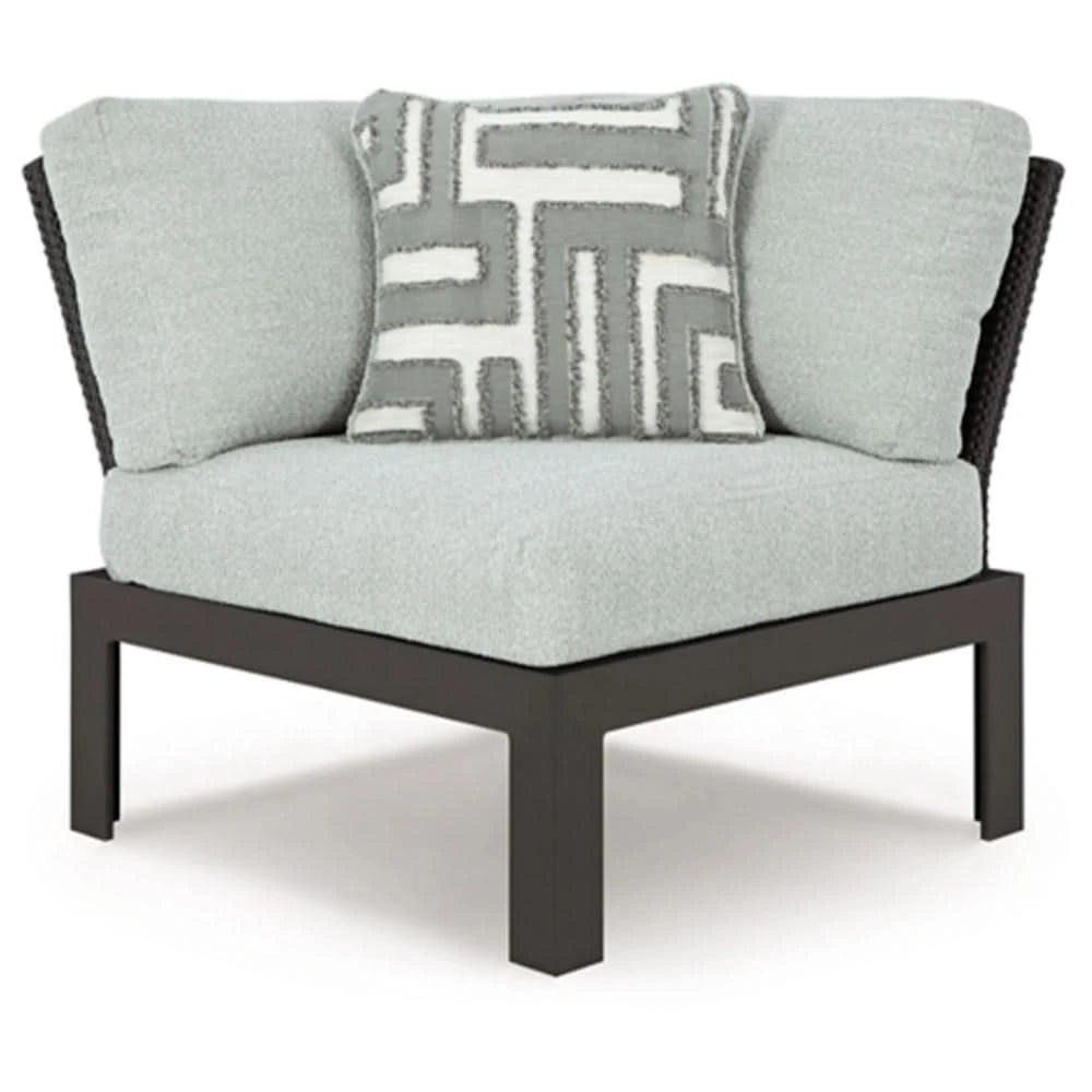 Paloma Black Outdoor 6-Piece Sectional with Cocktail Table and Nuvella+ Fabric